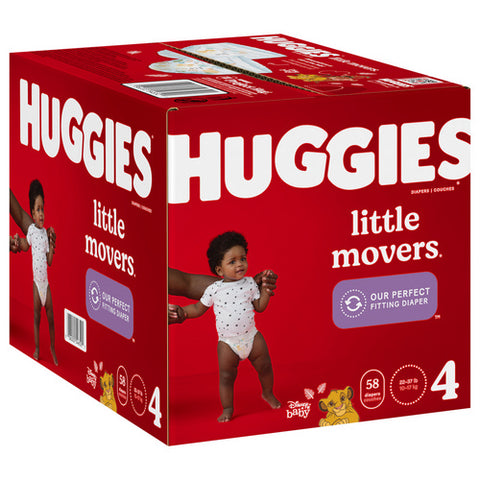 Huggies, Size 4 Diapers Little Movers Baby Diapers, 58 Count