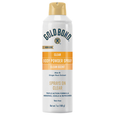 Gold Bond, No Mess Clear Invisible Body Powder Spray, 7 Oz (Case Of 4)
