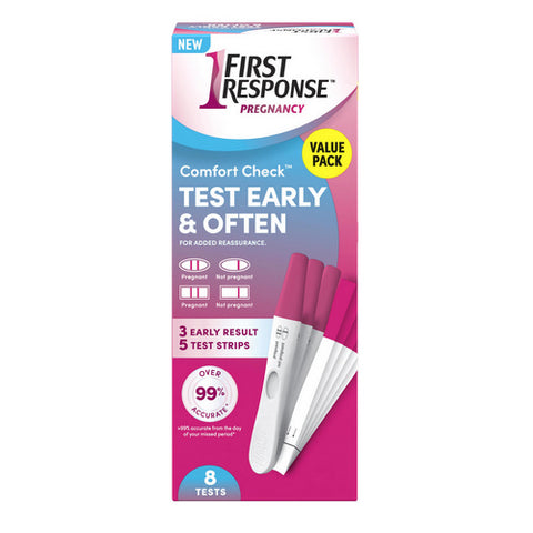 First Response, Comfort Check Pregnancy Test 8 Count Pink And White, 8Count (Case Of 3)