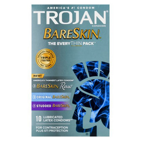 Trojan, Bareskin Condoms Everythin Variety Pack, 10 Count (Case Of 4)