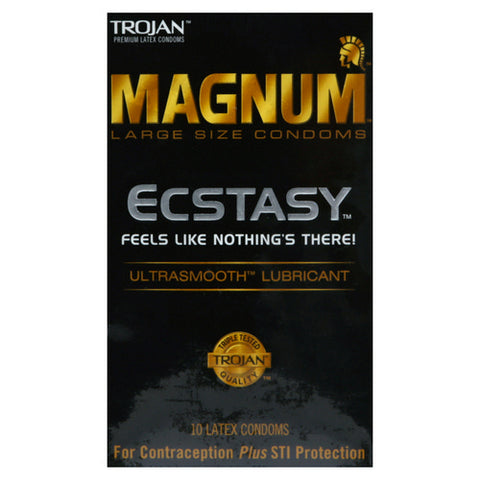 Trojan, Magnum Ecstasy Lubricated Condoms, 10 Count (Case Of 4)