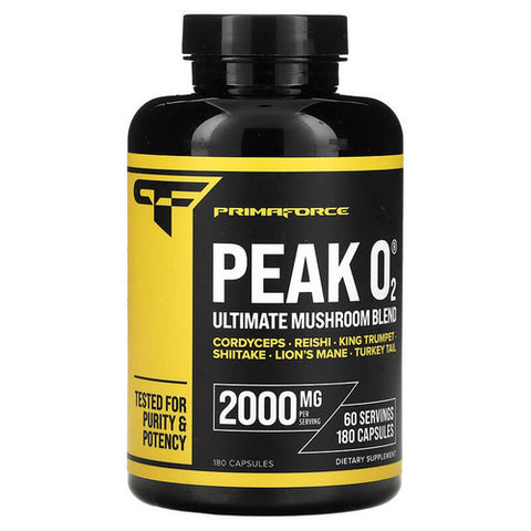 Primaforce, Peak O2 Ultimate Mushroom Blend, 2000 Mg, 180 Caps