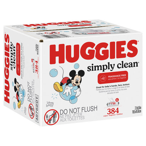 Huggies, Simply Clean Unscented Baby Wipes, 384 Count (Case Of 1)