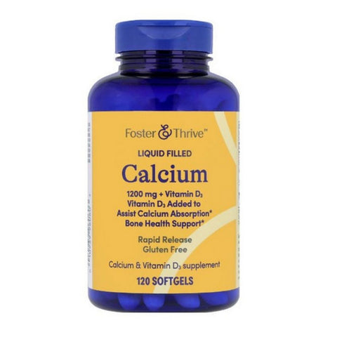 Foster And Thrive, Calcium Plus Vitamin D3 Softgels, 1200 MG, 120 Count