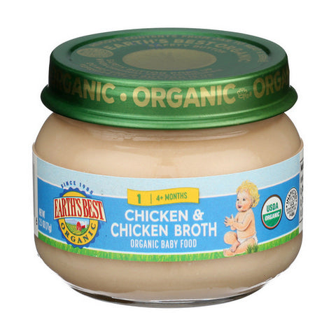 Organic Baby Food Stage 1 Chicken & Chicken Broth 2.5 Oz (Case Of 10) by Earth's Best