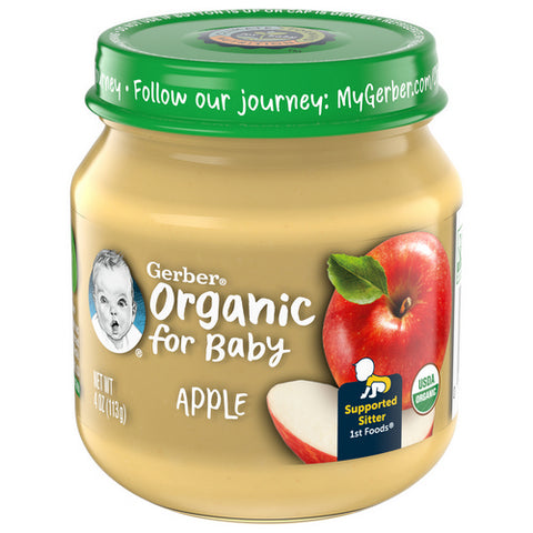 Organic For Baby Supported Sitter 1st Foods Organic Apple Baby Food 4 Oz (Case Of 10) by Gerber