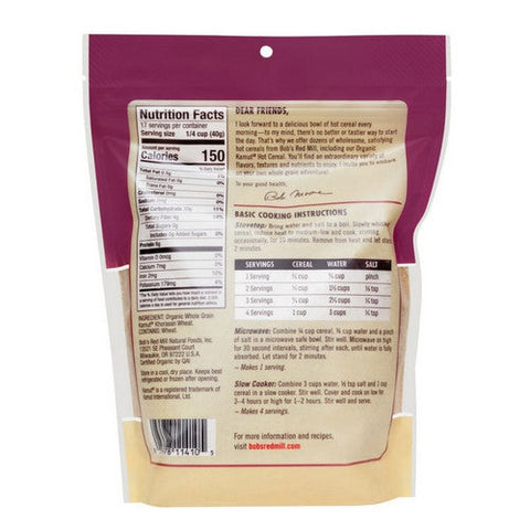 Organic Kamut Hot Cereal 24 Oz (Case Of 4) by Bobs Red Mill