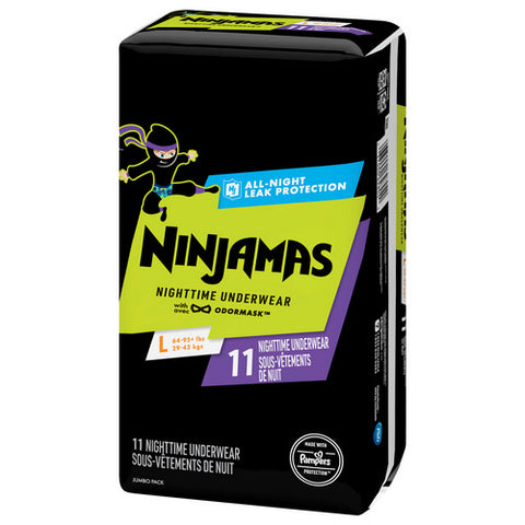 Boys Nighttime Underwear Large 64-95+ Pounds 11 Count (Case Of 4) by Ninjamas