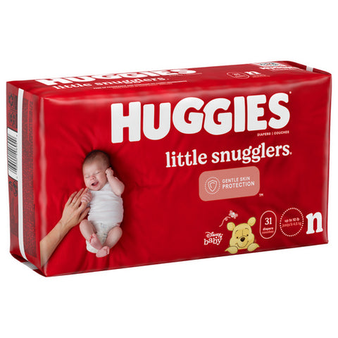 Little Snugglers Baby Diapers Size Newborn 31 Count (Case Of 4) by Huggies