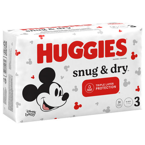 Snug And Dry Baby Diapers Size 3 31 Count (Case Of 4) by Huggies