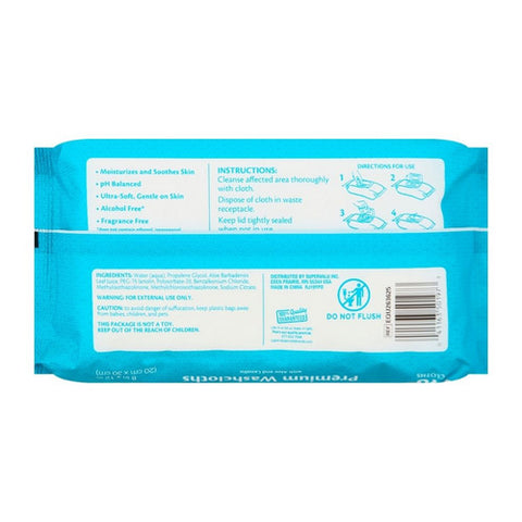 Premium Washcloths 8x12 Inch With Aloe And Lanolin 48 Count (Case Of 4) by Equaline