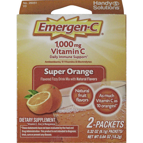 Super Orange Fizzy Drink Mix With Vitamin C Trial Size 2 Count (Case Of 6) by Emergen-C