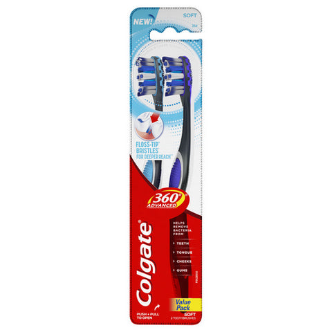 360 Advanced Soft Toothbrush 2 Count (Case Of 6) by Colgate