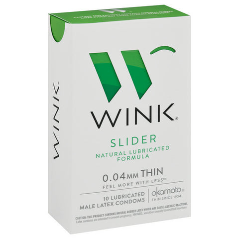 Male Lubricated Slider Latex Condoms 10 Count (Case Of 6) by Wink