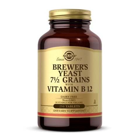 Solgar, Brewer's Yeast 7 1/2 Grains Tablets with Vitamin B12, 250 Tabs