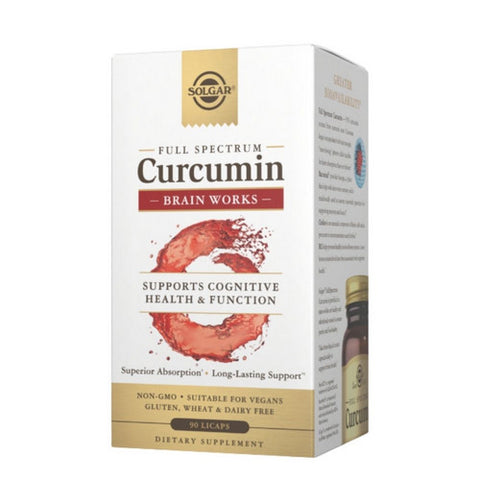 Solgar, Full Spectrum Curcumin Brain Works, 90 Licaps