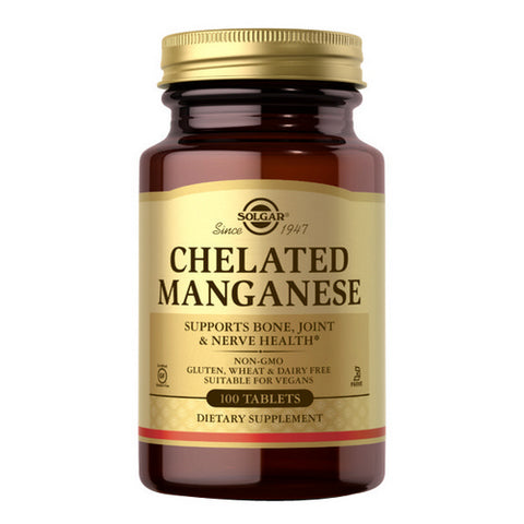 Solgar, Chelated Manganese Tablets, 100 Tabs