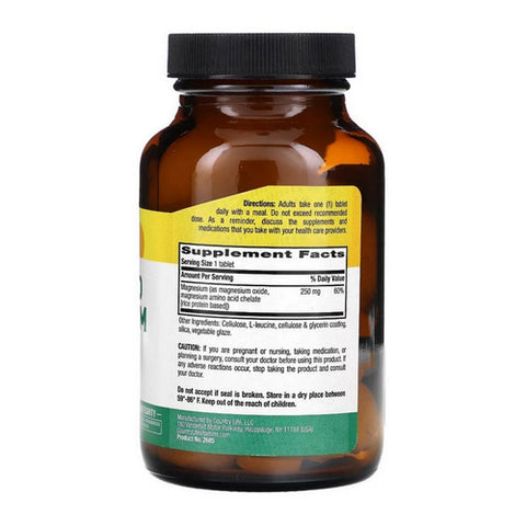 Country Life, Chelated Magnesium, 250 MG, 90 Tabs