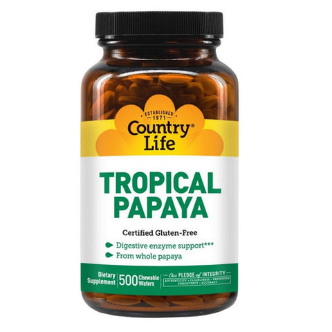 Country Life, Tropical Papaya, 22 MG, 500 Wafers
