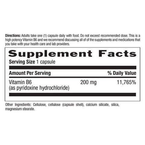 Country Life, Vitamin B-6, 200 MG, 90 Caps