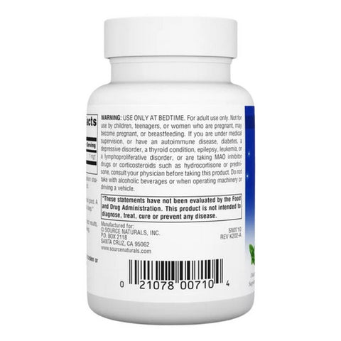 Source Naturals, Melatonin, 1 mg, Sublingual Peppermint 200 Tabs