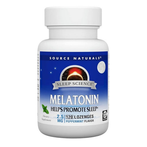Source Naturals, Melatonin, 2.5 mg, Sublingual Peppermint 120 Tabs