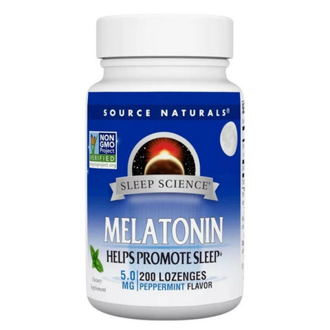 Source Naturals, Melatonin, 5 mg, Sublingual Peppermint 200 Tabs