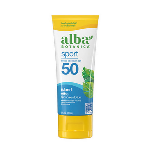Alba Botanica, Broad Spectrum SPF 50 Sunscreen Lotion, 3 Oz
