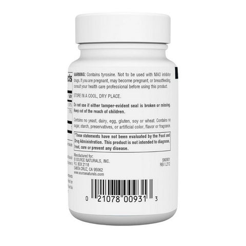Source Naturals, N-Acetyl L-Tyrosine, 300 mg, 60 Tabs