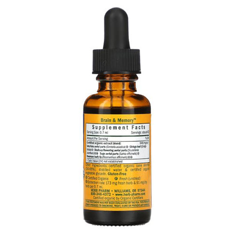 Herb Pharm, Brain & Memory Tonic, 1 oz