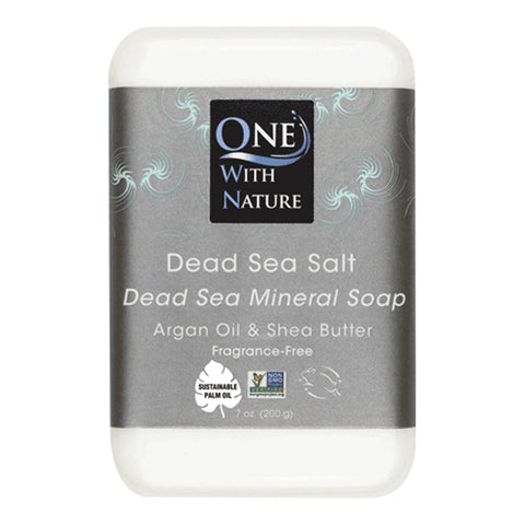 One with Nature, Dead Sea Mineral Salt Soap With Argan Oil And Shea Butter, 7 Oz Fragrance Free