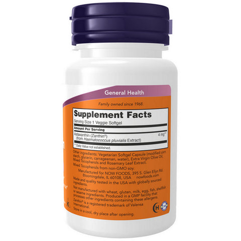 Now Foods, Astaxanthin, 4 mg, 60 Veg Softgels