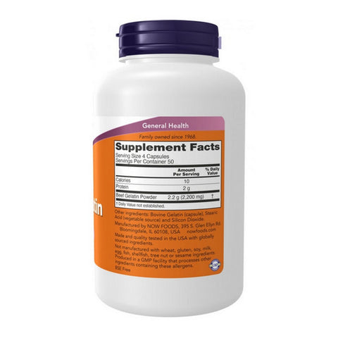 Now Foods, Beef Gelatin Hydrolyzed, 550 mg, 200 Caps