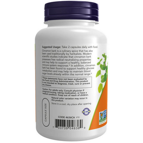 Now Foods, Cinnamon Bark, 600 mg, 120 Caps