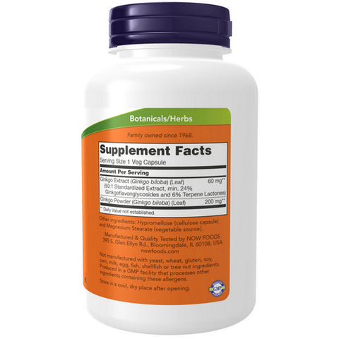 Now Foods, Ginkgo Biloba, 60 mg, 240 Caps