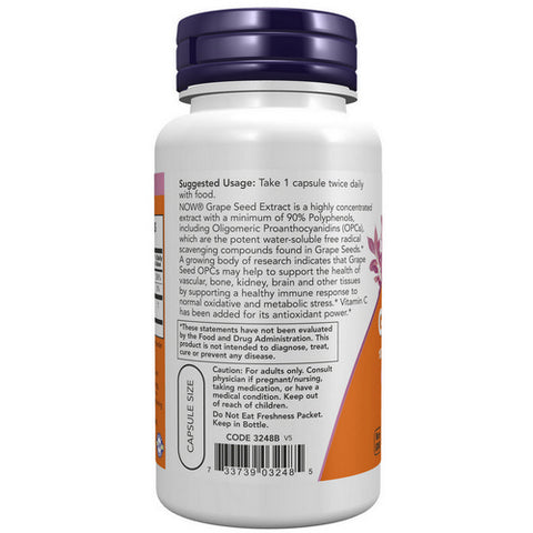 Now Foods, Grape Seed, 100 mg, 100 Caps