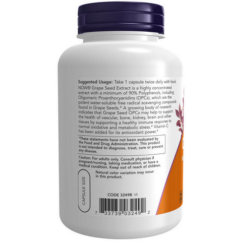 Now Foods, Grape Seed, 100 mg, 200 Caps