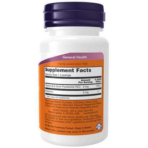 Now Foods, Melatonin, 3 mg, 180 Lozenges