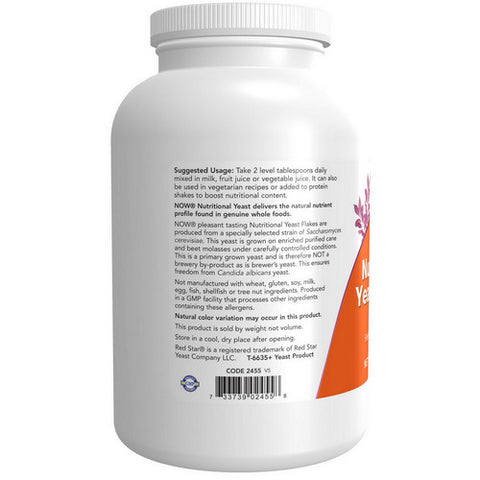 Now Foods, Nutritional Yeast Flakes, FLAKES, 10 Oz
