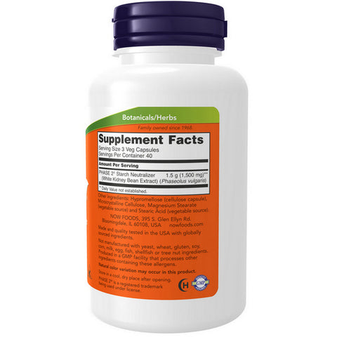 Now Foods, Phase 2 Starch Blocker, 500 mg, 120 Vcaps