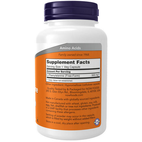 Now Foods, L - Phenylalanine, 500 mg, 120 Caps