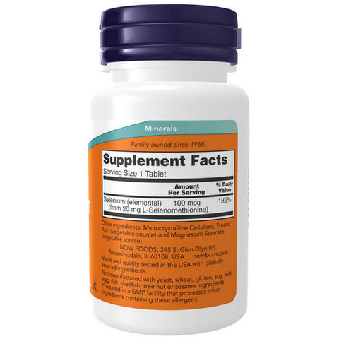 Now Foods, Selenium, 100 mcg, 100 Tabs