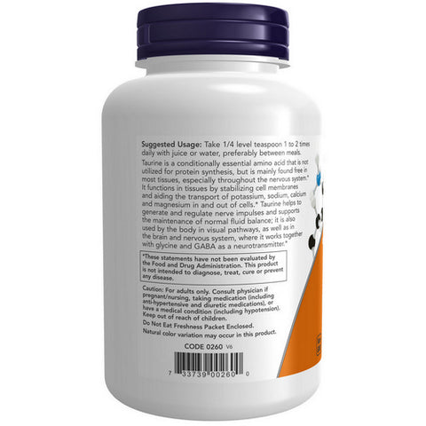 Now Foods, Taurine Pure Powder, 8 OZ