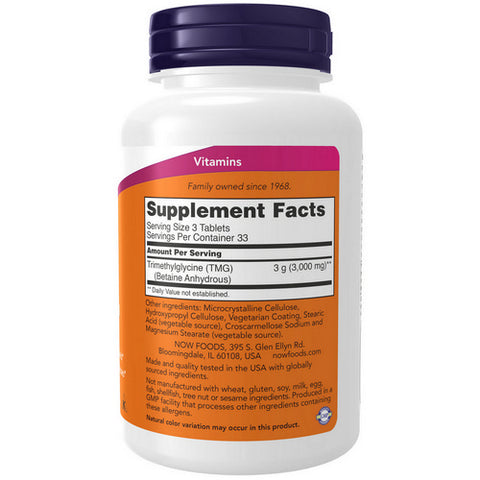 Now Foods, TMG, 1000 mg, 100 Tabs