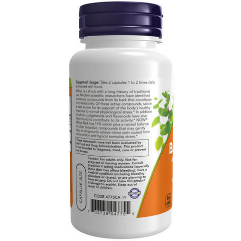 Now Foods, White Willow Bark, 400 mg, 100 Caps
