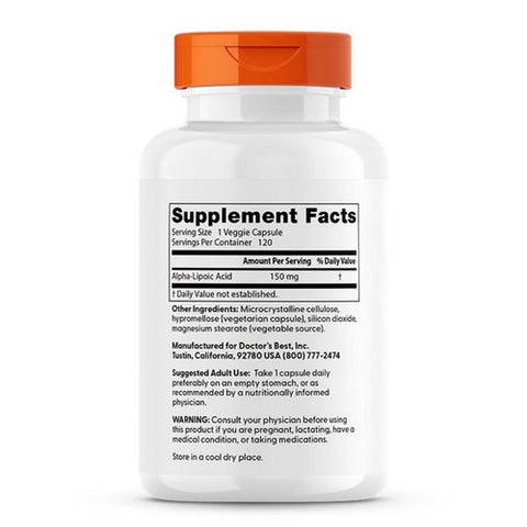Doctors Best, Best Alpha Lipoic Acid, 150 mg, 120 Caps