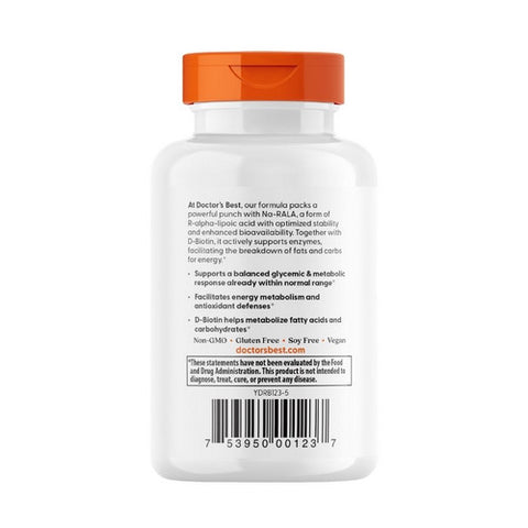 Doctors Best, Best Stabilized R- Lipoic Acid, 100 mg, 60 Veggie Caps