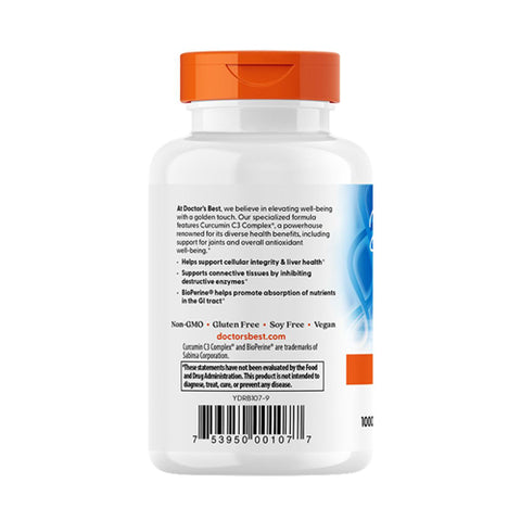 Doctors Best, High Absorption Curcumin, 1000 mg, 120 Veggie Caps