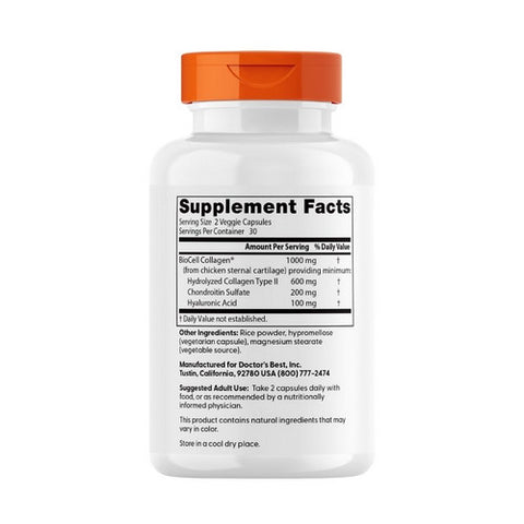 Doctors Best, Hyaluronic Acid + Chondroitin Sulfate, 100 mg, 60 Caps