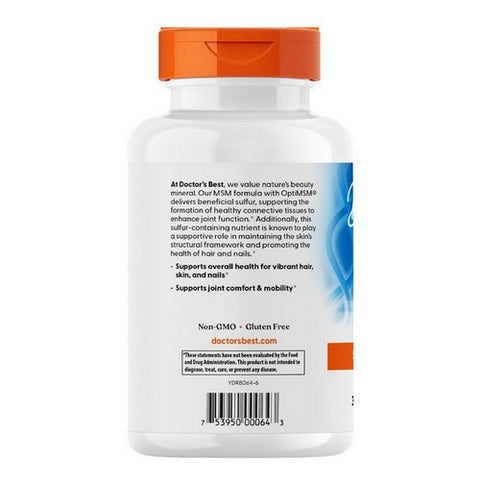 Doctors Best, MSM with OptiMSM, 1000 Mg, 180 Caps